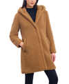 BCBGENERATION WOMEN'S HOODED BUTTON-FRONT TEDDY COAT