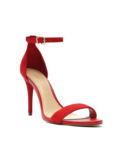 Arezzo Women's Isabelli High Stiletto Sandals Women's Shoes In Red Nubuck