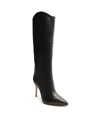 Schutz Women's Maryana Crocodile Embossed Knee High Stiletto Leather Boots In Black