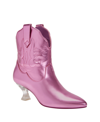KATY PERRY WOMEN'S THE ANNIE-O LUCITE HEEL BOOTIES
