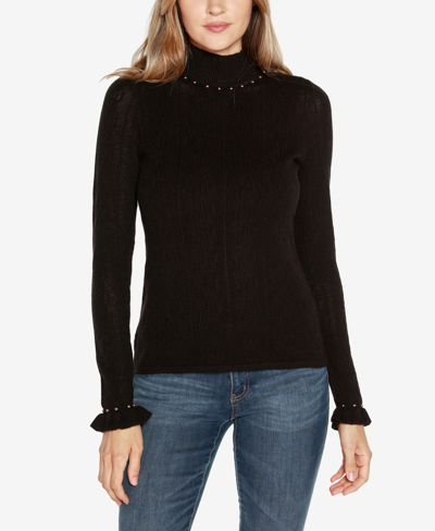 Belldini Black Label Women's Embellished Pointelle Sweater