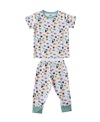 Earth Baby Outfitters Baby Boys Or Baby Girls Printed Short Sleeved Pajamas, 2 Piece Set In White