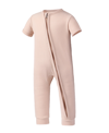 Earth Baby Outfitters Baby Boys Rayon From Bamboo Ribbed Zip Front Romper In Beige