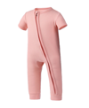 EARTH BABY OUTFITTERS BABY GIRLS RAYON FROM BAMBOO RIBBED ZIP FRONT ROMPER