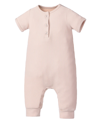 EARTH BABY OUTFITTERS BABY BOYS RAYON FROM BAMBOO RIBBED HENLEY ROMPER