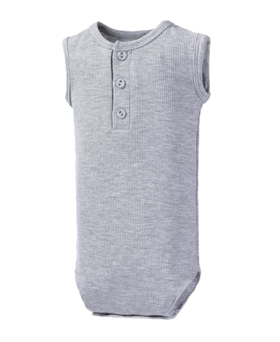 Earth Baby Outfitters Baby Boys Rayon From Bamboo Ribbed Sleeveless Romper In Gray