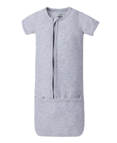 Earth Baby Outfitters Baby Boys Rayon From Bamboo Ribbed Convertible Sleep Gown In Gray