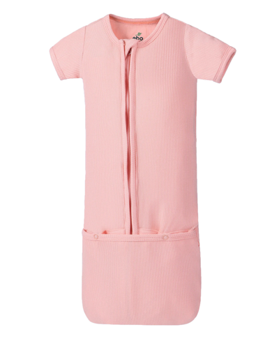 Earth Baby Outfitters Baby Girls Rayon From Bamboo Ribbed Convertible Sleep Gown In Pink