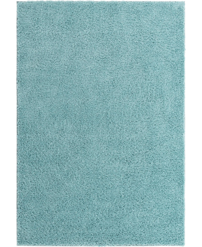 Bayshore Home Always Shag Solid 7' X 10' Area Rug In Turquoise
