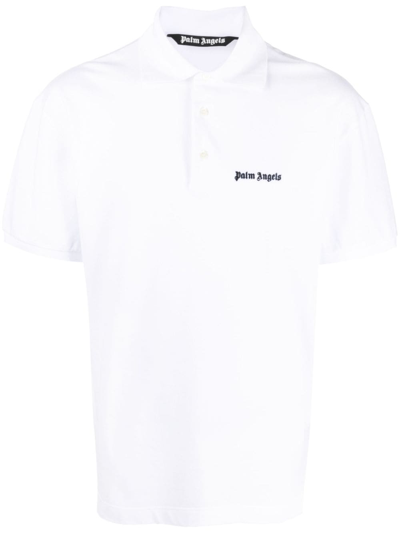 PALM ANGELS LOGO-EMBROIDERED POLO SHIRT