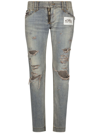 DOLCE & GABBANA RIPPED SLIM-FIT JEANS