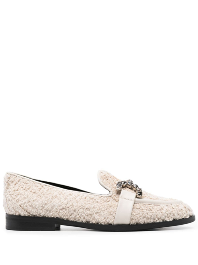 Roberto Festa Joys Fleece-texture Loafers In Nude