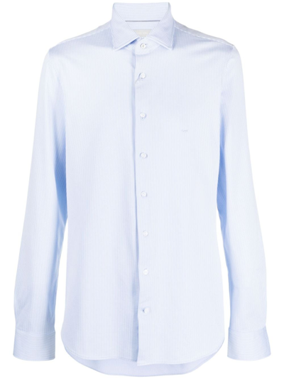 Michael Kors Long Sleeve Striped Shirt In Blue