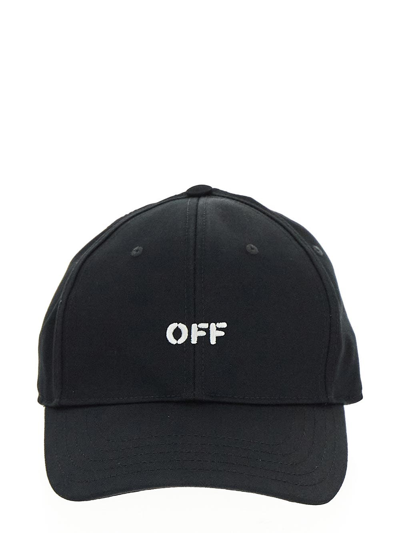 Off-white Logo刺绣棉棒球帽 In Black  