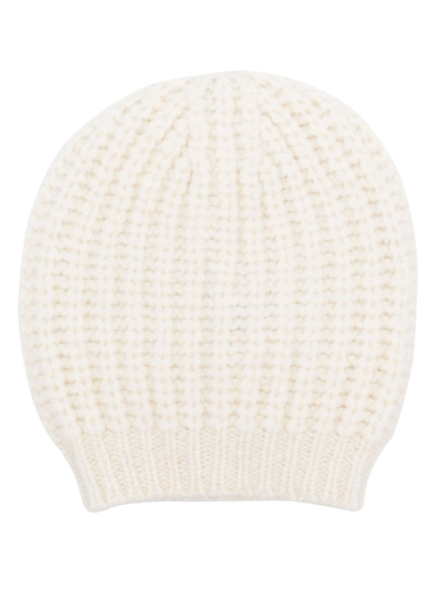 Peserico Textured-finish Knitted Beanie In Neutrals