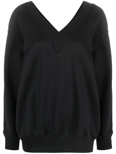 Nike Women's  Sportswear Phoenix Fleece Oversized V-neck Sweatshirt In Black