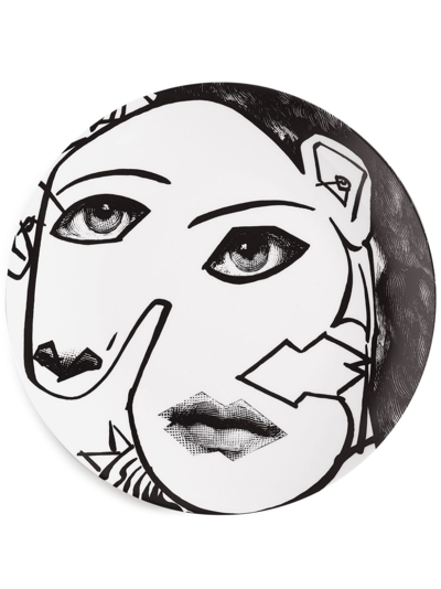 Fornasetti Tema E Variazioni Porcelain Plate (26cm) In White