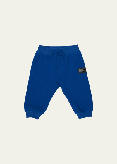 Dolce & Gabbana Kids' Boy's Logo Plaque Sweat Pants In Mediumgrey