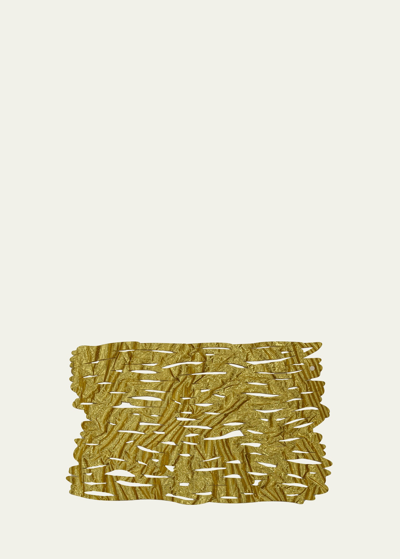 Nomi K Golden Acrylic Crumpled Placemat, 13.5" X 21"
