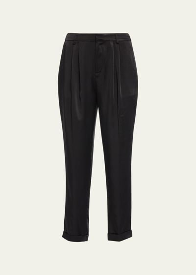 Ramy Brook Women's Madelyn Cropped Satin Trousers In Black