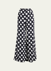 Marni Floral Crepe Straight Trousers In Black