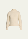 Loro Piana New Plymouth Cashmere High-neck Sweater In 1232 White Snow