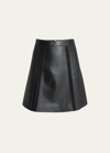 CHLOÉ SUEDE EMBROIDERED NAPA LEATHER MINI SKIRT