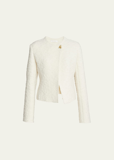 Chloé Soft Wool-blend Jacket In Eden_white