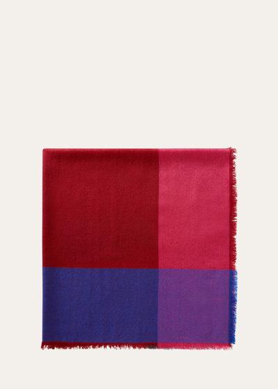 Loro Piana Quadrilatero Del Cashmere-silk Scarf In Camu_fruit_colorful_ribbon