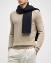 Loro Piana Lp Ribbed Cashmere Scarf In Navy Blue