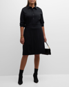 Gabriella Rossetti Elena Button-front A-line Ponte Midi Dress In Midnight