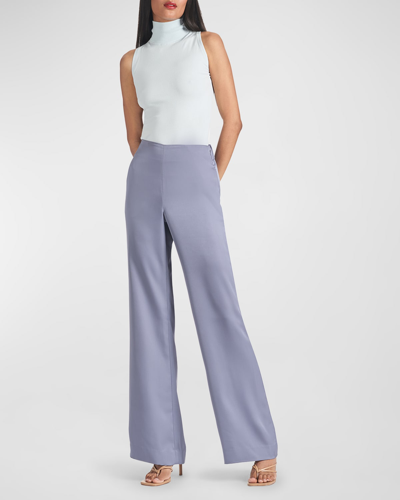 Sachin & Babi Bri High-rise Straight-leg Twill Pants In Coolgrey