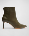 Schutz Mikki Mid Pointed Toe Bootie In Militar Green