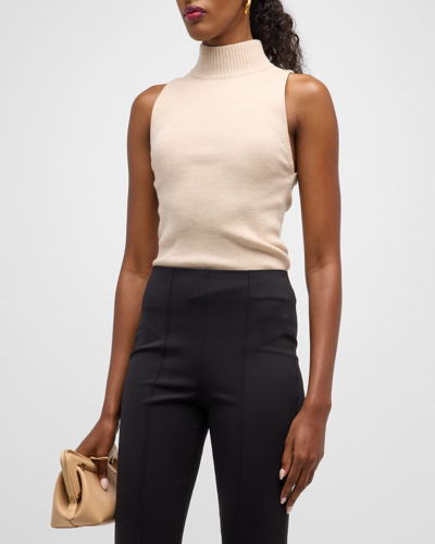 Alice And Olivia Darcey Single Layer Turtleneck In Almond Heather