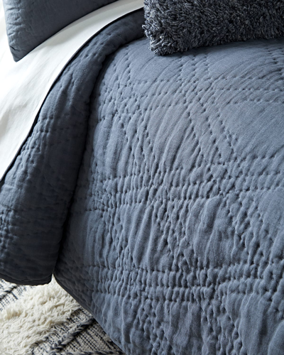 Amity Home Barcelona Linen King Quilt In Blue