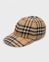 Burberry Beige Vintage Check Pattern Baseball Cap In Archive Beige