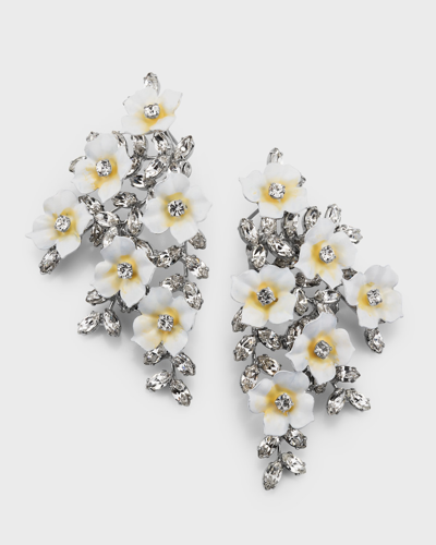 Jennifer Behr Lilibet Flower-detailing Earrings In Snow