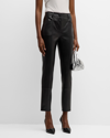 MILLY RUE FAUX LEATHER SKINNY PANTS