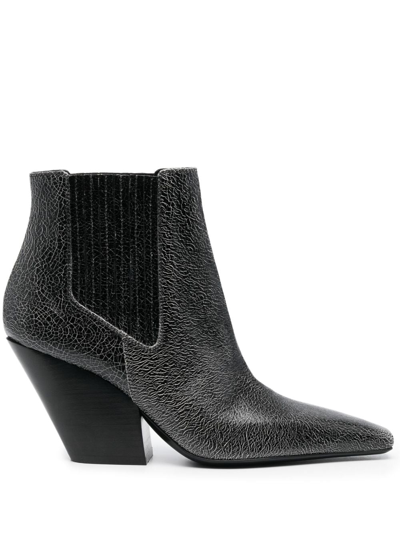 Casadei Anastasia 80mm Leather Boots In Black