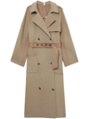 Rokh Button-detail Double-breasted Maxi Coat In Brown