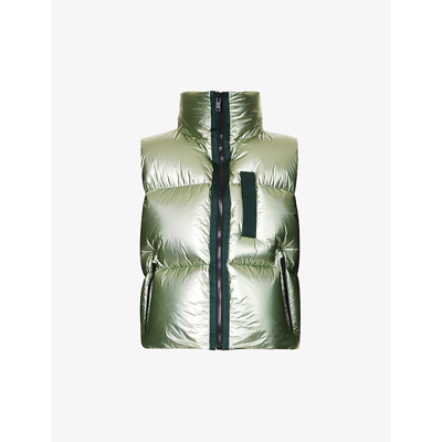 Givenchy Mens Green Forest Metallic-finish Brand-embroidered Boxy-fit Shell-down Gilet