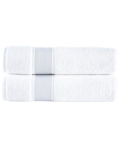 Brooks Brothers Ottoman Rolls 2pc Bath Towels In Silver