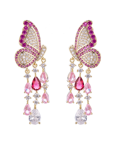 Eye Candy La Luxe Collection 18k Plated Cz Painted Lady Drop Earrings
