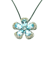 ARTHUR MARDER FINE JEWELRY ARTHUR MARDER FINE JEWELRY SILVER 0.68 CT. TW. DIAMOND & BLUE TOPAZ PENDANT NECKLACE