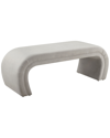 TOV FURNITURE TOV FURNITURE KENYA LIGHT GREY VELVET BENCH