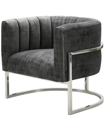 Tov Furniture Magnolia Grey Chair With Silver Base In Gray