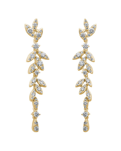 Diamond Select Cuts 14k 0.85 Ct. Tw. Diamond Leaf Drop Earrings