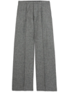 R13 Cropped Pleated Houndstooth Wool Wide-leg Pants In Grey