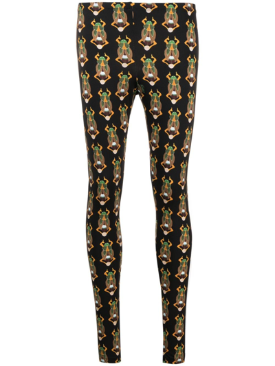 La Doublej Leggings In Scarab_black