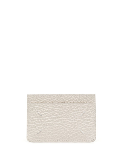 Maison Margiela Four-stitch Logo Leather Cardholder In Neutrals